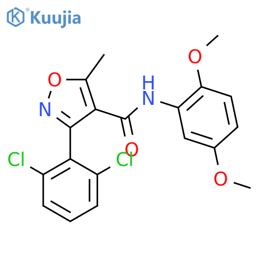 <br>(3-(2,6-dichlorophenyl)-5-methylisoxazol-4-yl)-N-(2,5-dimethoxyphenyl)forma mide structure