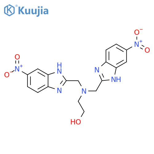 2-{bis[(5-nitro-1H-benzimidazol-2-yl)methyl]amino}ethanol structure