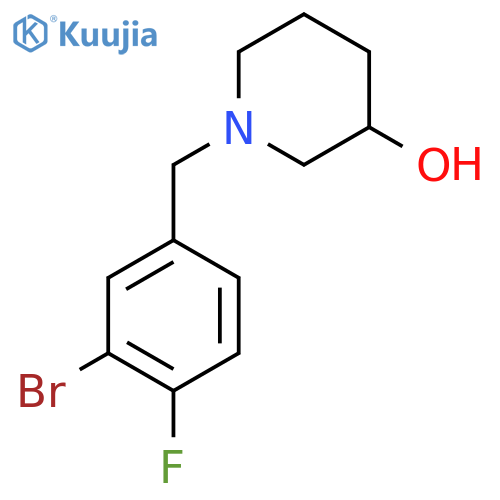 1-[(3-Bromo-4-fluorophenyl)methyl]piperidin-3-ol structure