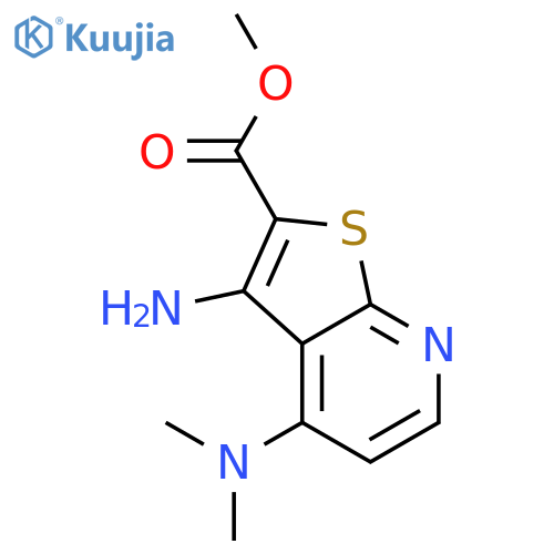 Thieno[2,3-b]pyridine-2-carboxylic acid, 3-amino-4-(dimethylamino)-,methyl ester structure