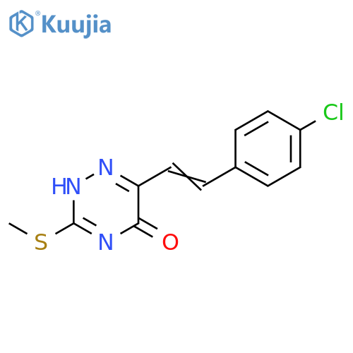 1,2,4-Triazin-5(2H)-one, 6-[2-(4-chlorophenyl)ethenyl]-3-(methylthio)- structure