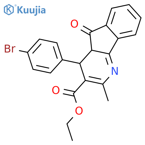 <br>ethyl 4-(4-bromophenyl)-2-methyl-5-oxo-4a,5-dihydro-4H-indeno[1,2-b]pyridin e-3-carboxylate structure