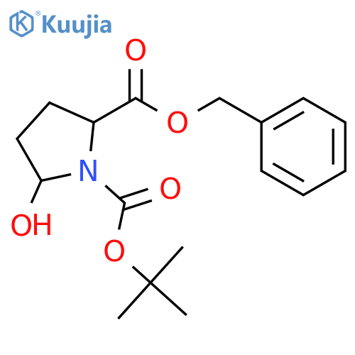 O2-benzyl O1-tert-butyl (2S)-5-hydroxypyrrolidine-1,2-dicarboxylate structure