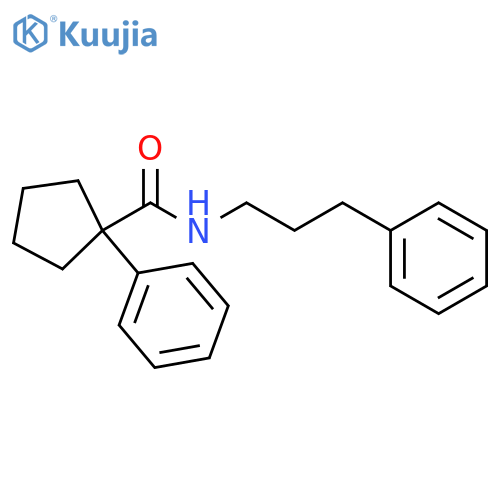 1-phenyl-N-(3-phenylpropyl)cyclopentanecarboxamide structure