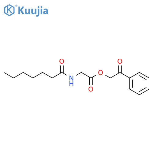 2-oxo-2-phenylethyl (heptanoylamino)acetate structure