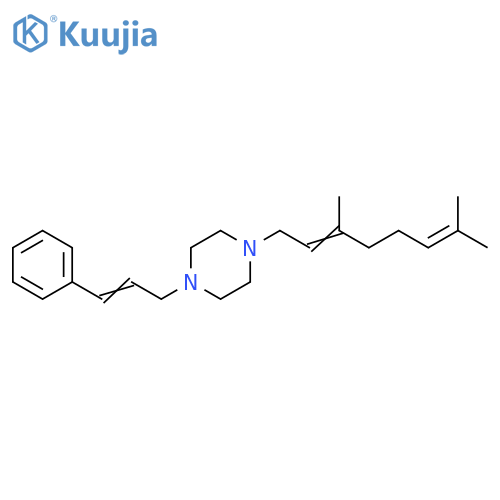 Piperazine, 1-(3,7-dimethyl-2,6-octadien-1-yl)-4-(3-phenyl-2-propen-1-yl)- structure