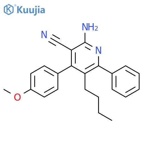 2-Amino-5-butyl-4-(4-methoxy-phenyl)-6-phenyl-nicotinonitrile structure