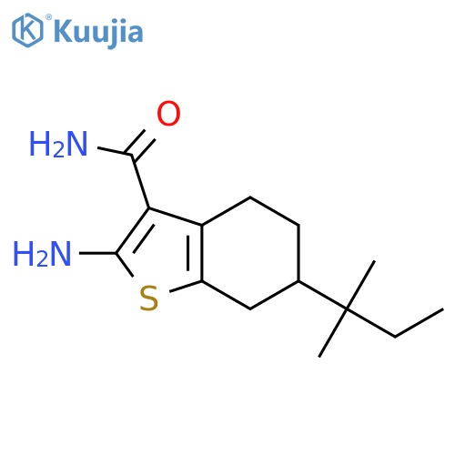 2-Amino-6-(1,1-dimethylpropyl)-4,5,6,7-tetrahydro-1-benzothiophene-3-carboxamide structure