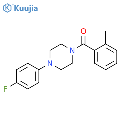 1-(4-fluorophenyl)-4-(2-methylbenzoyl)piperazine structure