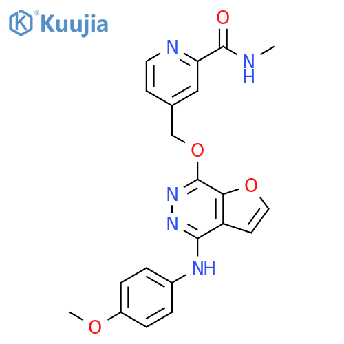 2-Pyridinecarboxamide,4-[[[4-[(4-methoxyphenyl)amino]furo[2,3-d]pyridazin-7-yl]oxy]methyl]-N-methyl- structure