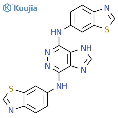 1H-Imidazo[4,5-d]pyridazine-4,7-diamine, N,N'-bis(6-benzothiazolyl)- structure