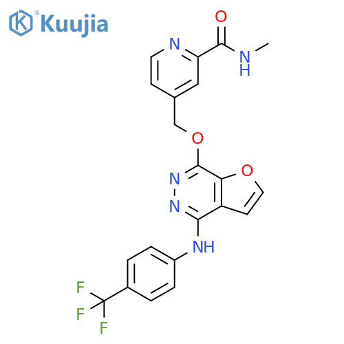 2-Pyridinecarboxamide,N-methyl-4-[[[4-[[4-(trifluoromethyl)phenyl]amino]furo[2,3-d]pyridazin-7-yl]oxy]methyl]- structure