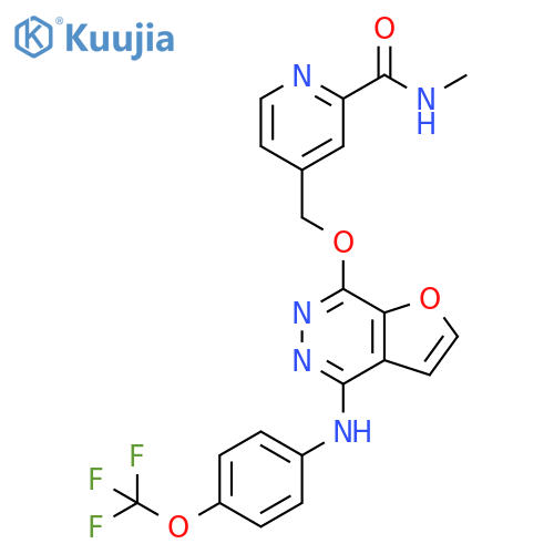 2-Pyridinecarboxamide,N-methyl-4-[[[4-[[4-(trifluoromethoxy)phenyl]amino]furo[2,3-d]pyridazin-7-yl]oxy]methyl]- structure