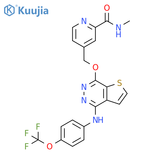2-Pyridinecarboxamide,N-methyl-4-[[[4-[[4-(trifluoromethoxy)phenyl]amino]thieno[2,3-d]pyridazin-7-yl]oxy]methyl]- structure