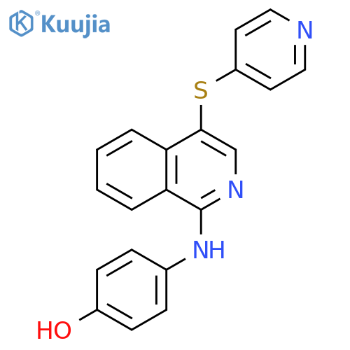 Phenol, 4-[[4-(4-pyridinylthio)-1-isoquinolinyl]amino]- structure