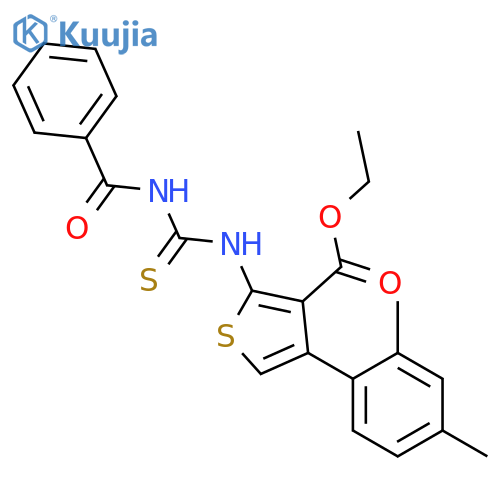 <br>2-(3-Benzoyl-thioureido)-4-(2,4-dimethyl-phenyl)-thiophene-3-carboxylic aci d ethyl ester structure