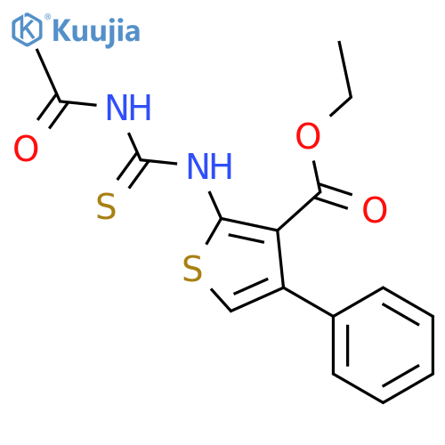 2-(3-Acetyl-thioureido)-4-phenyl-thiophene-3-carboxylic acid ethyl ester structure