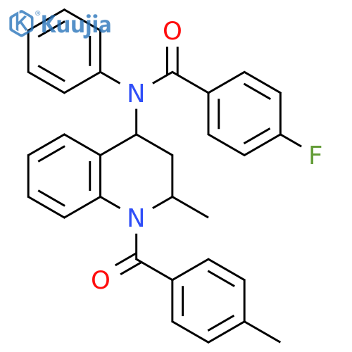 Benzamide,4-fluoro-N-phenyl-N-[1,2,3,4-tetrahydro-2-methyl-1-(4-methylbenzoyl)-4-quinolinyl]- structure