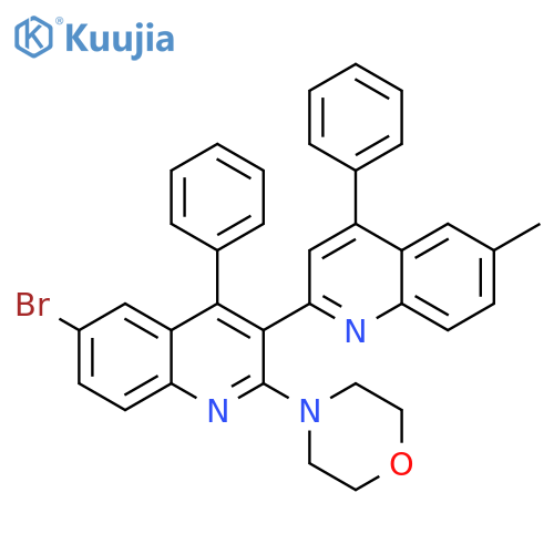 6'-bromo-6-methyl-2'-(morpholin-4-yl)-4,4'-diphenyl-2,3'-biquinoline structure