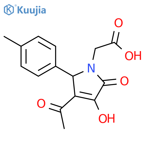 1H-Pyrrole-1-aceticacid, 3-acetyl-2,5-dihydro-4-hydroxy-2-(4-methylphenyl)-5-oxo- structure