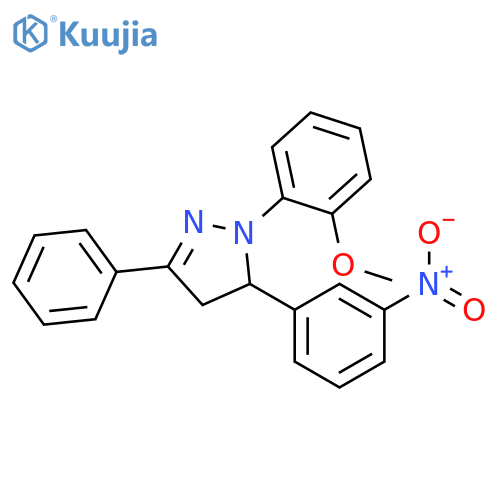 1-(2-methoxyphenyl)-5-(3-nitrophenyl)-3-phenyl-4,5-dihydro-1H-pyrazole structure