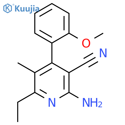 2-Amino-6-ethyl-4-(2-methoxy-phenyl)-5-methyl-nicotinonitrile structure