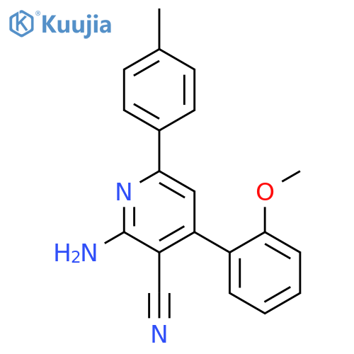 2-Amino-4-(2-methoxy-phenyl)-6-p-tolyl-nicotinonitrile structure