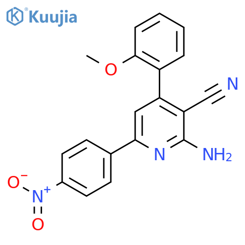3-Pyridinecarbonitrile, 2-amino-4-(2-methoxyphenyl)-6-(4-nitrophenyl)- structure