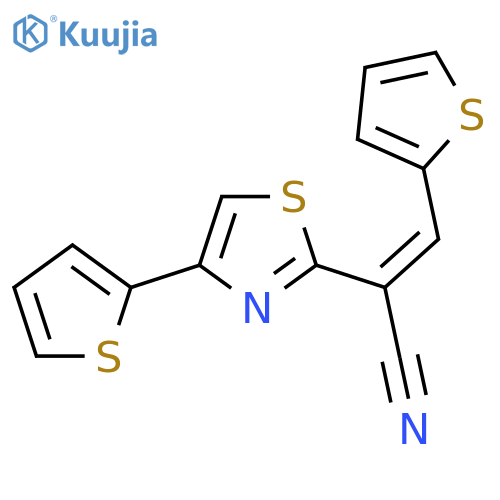 (2Z)-3-(thiophen-2-yl)-2-4-(thiophen-2-yl)-1,3-thiazol-2-ylprop-2-enenitrile structure