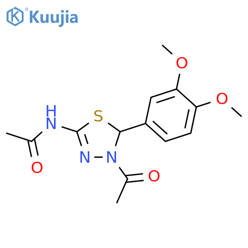 <br>N-[4-Acetyl-5-(3,4-dimethoxy-phenyl)-4,5-dihydro-[1,3,4]thiadiazol-2-yl]-ac etamide structure