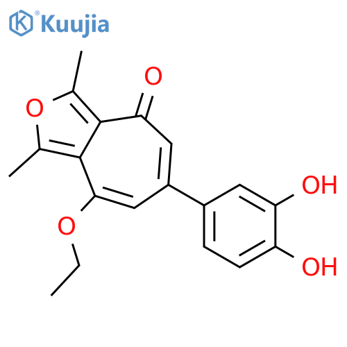 6-(3,4-Dihydroxy-phenyl)-8-ethoxy-1,3-dimethyl-cyclohepta[c]furan-4-one structure