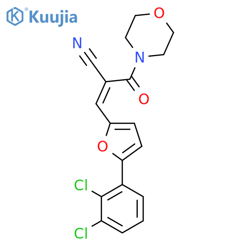 (2Z)-3-5-(2,3-dichlorophenyl)furan-2-yl-2-(Z)-morpholine-4-carbonylprop-2-enenitrile structure