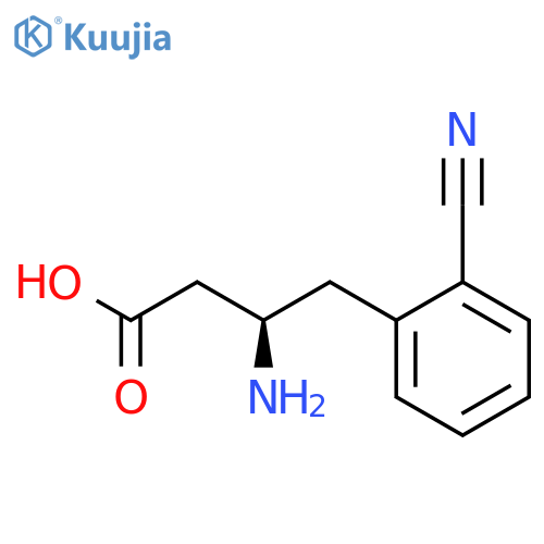 (R)-3-Amino-4-(2-cyanophenyl)butanoic acid hydrochloride structure