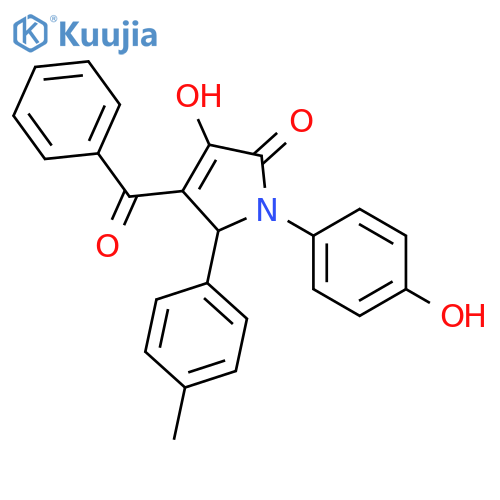 4-benzoyl-3-hydroxy-1-(4-hydroxyphenyl)-5-(p-tolyl)-1H-pyrrol-2(5H)-one structure