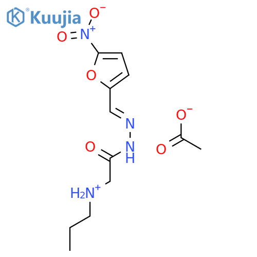 N-(2-{(2E)-2-[(5-nitrofuran-2-yl)methylidene]hydrazinyl}-2-oxoethyl)propan-1-aminium acetate structure
