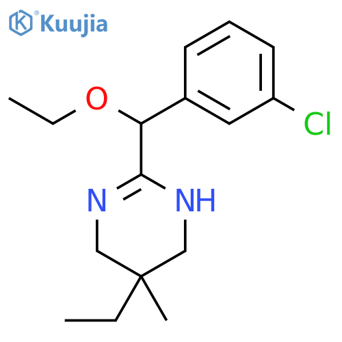 2-[(3-chlorophenyl)(ethoxy)methyl]-5-ethyl-5-methyl-1,4,5,6-tetrahydropyrimidine structure