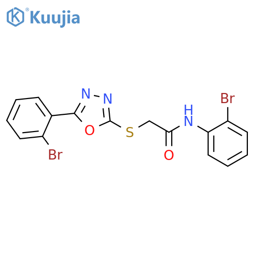 <br>N-(2-Bromo-phenyl)-2-[5-(2-bromo-phenyl)-[1,3,4]oxadiazol-2-ylsulfanyl]-ace tamide structure