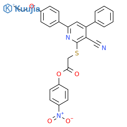 <br>[3-Cyano-6-(4-ethoxy-phenyl)-4-phenyl-pyridin-2-ylsulfanyl]-acetic acid 4-n itro-phenyl ester structure