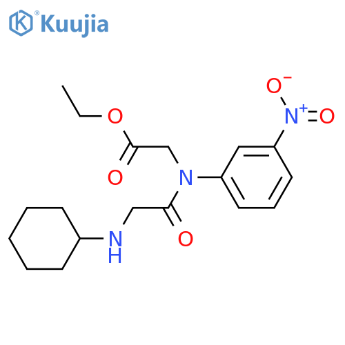 [(2-Cyclohexylamino-acetyl)-(3-nitro-phenyl)-amino]-acetic acid ethyl ester structure