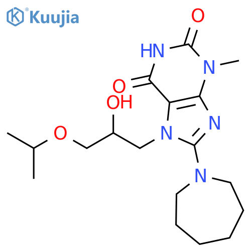 8-(azepan-1-yl)-7-2-hydroxy-3-(propan-2-yloxy)propyl-3-methyl-2,3,6,7-tetrahydro-1H-purine-2,6-dione structure