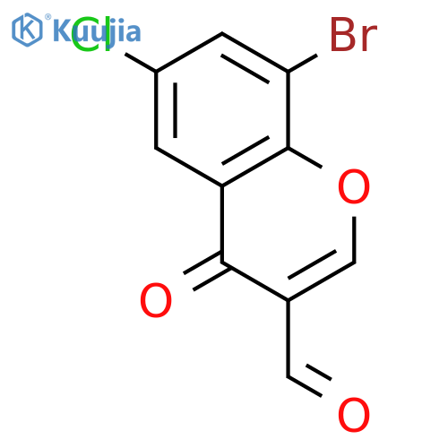 4H-1-Benzopyran-3-carboxaldehyde, 8-bromo-6-chloro-4-oxo- structure