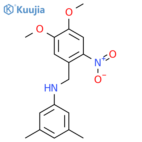 (4,5-dimethoxy-2-nitrobenzyl)(3,5-dimethylphenyl)amine structure