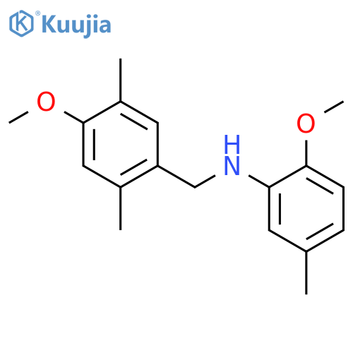(4-methoxy-2,5-dimethylbenzyl)(2-methoxy-5-methylphenyl)amine structure