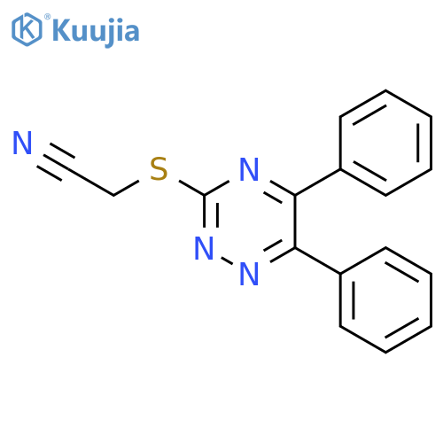 2-((5,6-Diphenyl-1,2,4-triazin-3-yl)thio)acetonitrile structure