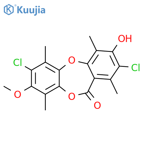 2,7-dichloro-3-hydroxy-8-methoxy-1,4,6,9-tetramethyl-11H-dibenzo[b,e][1,4]dioxepin-11-one structure