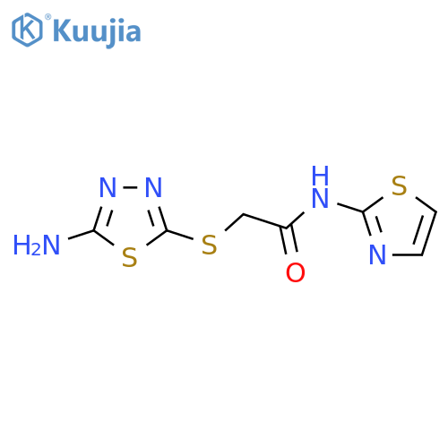 2-((5-amino-1,3,4-thiadiazol-2-yl)thio)-N-(thiazol-2-yl)acetamide structure