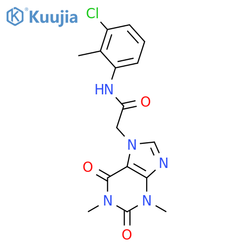 <br>N-(3-chloro-2-methylphenyl)-2-(1,3-dimethyl-2,6-dioxo-1,2,3,6-tetrahydro-7H -purin-7-yl)acetamide structure