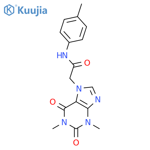 <br>2-(1,3-dimethyl-2,6-dioxo-1,2,3,6-tetrahydro-7H-purin-7-yl)-N-(4-methylphen yl)acetamide structure
