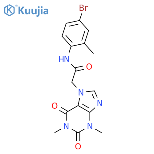 <br>N-(4-bromo-2-methylphenyl)-2-(1,3-dimethyl-2,6-dioxo-1,2,3,6-tetrahydro-7H- purin-7-yl)acetamide structure