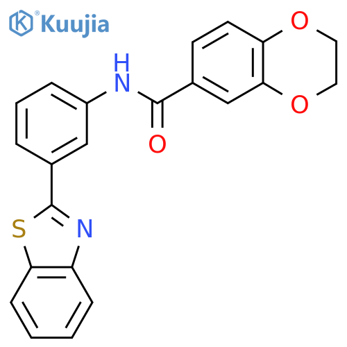 N-3-(1,3-benzothiazol-2-yl)phenyl-2,3-dihydro-1,4-benzodioxine-6-carboxamide structure